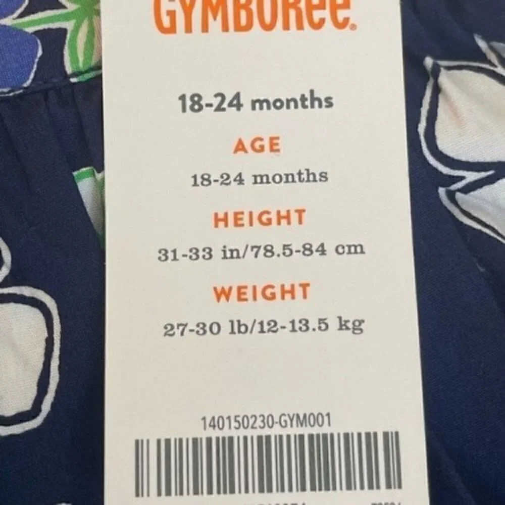 Gymboree Girls 18-24M Skirt with Diaper Cover Navy Flowers Ribbon Trim